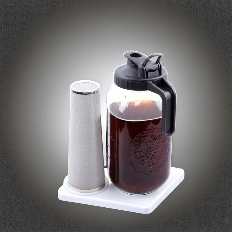 GMSWEET Cold Brew Mason Jar Coffee Maker 64 Oz Wide Mouth Mason Cold Brew Pitcher With Coffee Filter Airtight & Leak-Proof For Coffee, Iced Tea - Image 5